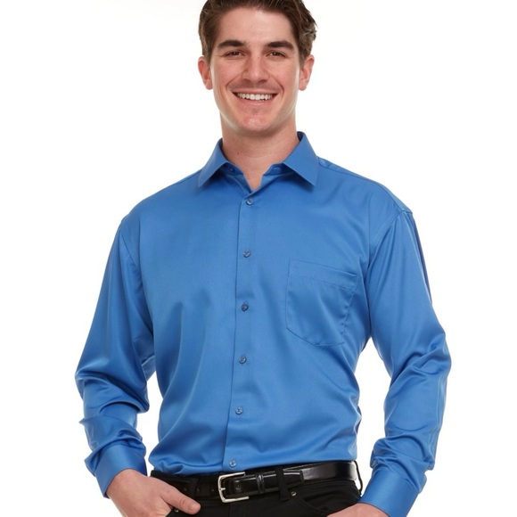 Geoffrey Beene Men's Classic Blue Dress Shirt - Picture 2 of 10